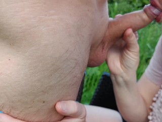 Wife enjoys coffee outside but is interrupted by horny man! Suck my dick pov!