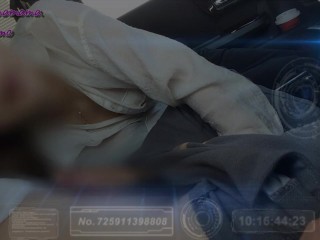 車内でスマホ撮影　カメラ目線で口内発射