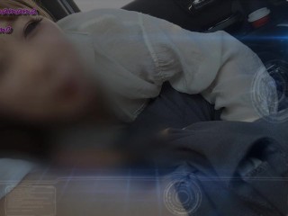 車内でスマホ撮影　カメラ目線で口内発射