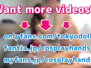 Japanese girls gives a guy a handjob and armpit job wearing an athlete's costume.