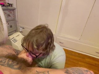 cute couple giggles after a passionate facial