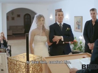 BRIDE4K. Guests can't hide emotions when they see hot bride fucking in adult video