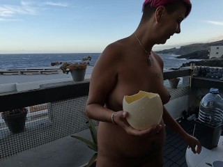 We're drinking our piss with straw from an ostrich egg shell