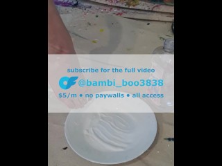 OnlyFans British @Bambi_Boo3838 | Messy Naked Artist Rubs Herself with Paint