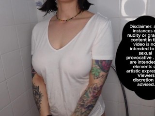 White T Shirt in the Shower WET VS DRY