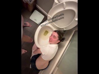[OC] Amateur - Pissing all over a stupid empty-headed fuck-hole human urinal!