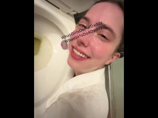 [OC] Amateur - Pissing all over a stupid empty-headed fuck-hole human urinal!