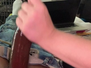 Stepmom scared to let step son fuck while husband is home says she will just jack it instead