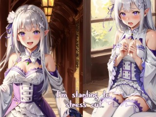 HENTAI | Emilia Is a Naughty Girl... She Organizes a Threesome With Rem For Your Birthday