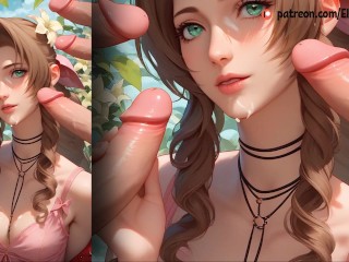 Aerith Gainsborough from Final Fantasy shows off her perfect body