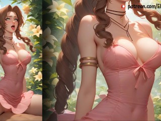 Aerith Gainsborough from Final Fantasy shows off her perfect body