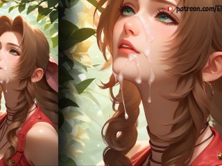 Aerith Gainsborough from Final Fantasy shows off her perfect body