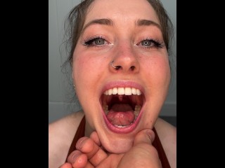 POV Mouth & Throat Inspection | Eye Contact & Spit | Clover Fae