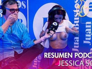 Jessica Sodi fulfills fantasy and cums with her big tits in the sex machine Juan Bustos podcast