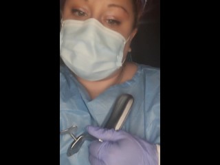 Medfet Nurse Stretches Her Vaginal Walls to the Max With Speculum