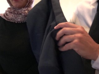 TURKISH Muslim woman is SHOCKED !!! I take out my big black cock for my turkish maid.