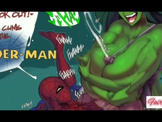 Spider-man gets fucked by milf Jennifer with huge tits