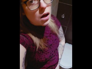 Masturbating in a public toilet at the club