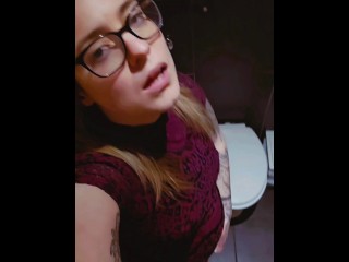 Masturbating in a public toilet at the club