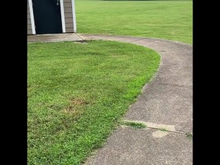 Jacking off naked in public restroom