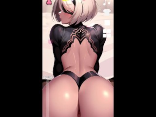 Sentones de nier automata hentai anime disfruta ese culo grande