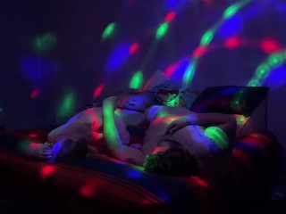 BBW has fun with her BHM while stoned