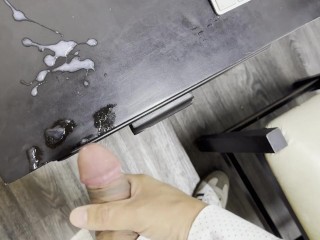 Jacking off at work. Big load over my desk.