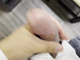 Jacking off at work. Big load over my desk.