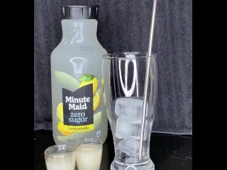 Cum and Piss Summertime Lemonade! Drinking my own partially thawed cum and piss