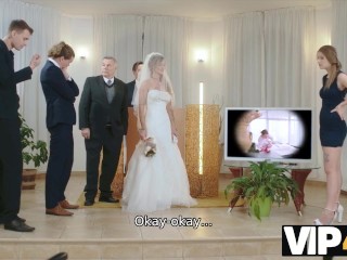 VIP4K. Guests can't hide emotions when they see bride fucking in video