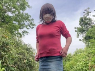 野外露出で懲りない女装っ子はディルドが大好き