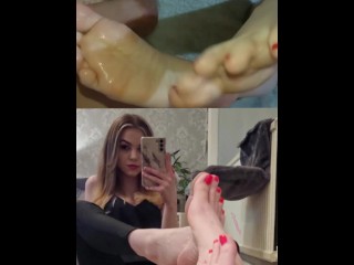 Footjobs of passion from the hottest English girlfriend with the best feet