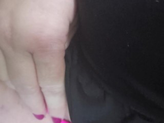 BBW CUMS WITH A LUSH AND THRUSTING DILDO AT WORK