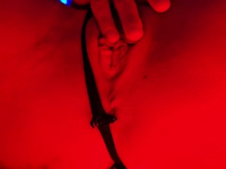 Masturbating Big Labia in lights