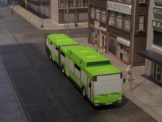 Giantess masturbates with city bus!