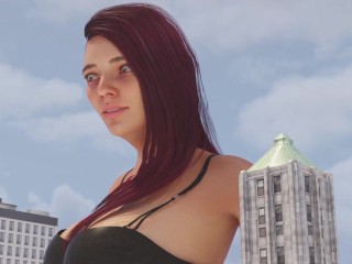 Giantess masturbates with city bus!