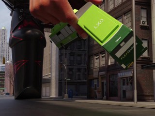 Giantess masturbates with city bus!