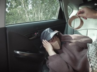 ドライブデート！山奥の車内でカーセックス。オマンコに吸い付いてくる肉棒に何度も絶頂。（日本人、素人、個人撮影）