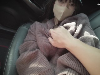 ドライブデート！山奥の車内でカーセックス。オマンコに吸い付いてくる肉棒に何度も絶頂。（日本人、素人、個人撮影）