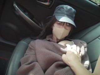 ドライブデート！山奥の車内でカーセックス。オマンコに吸い付いてくる肉棒に何度も絶頂。（日本人、素人、個人撮影）