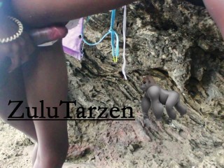 Pussy drains sperm from dick at the beach
