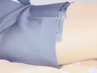 パンスト履いたスーツ女子が、電マでクリ責めオナニーしたら、白濁汁ダラダラでイっちゃう♡♡