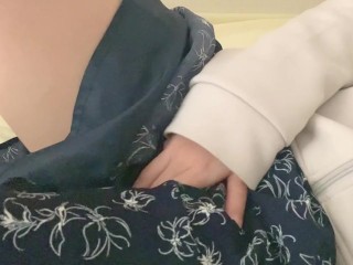 Hairy Japanese amateur masturbates♡Wet her skirt with her love juice and come[homemade]