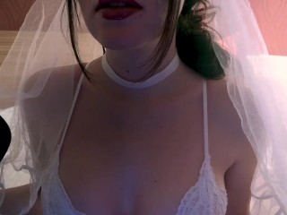Naughty bride is riding your cock in her wedding dress (ASMR-Roleplay)