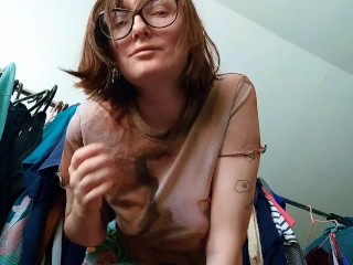 POV step mom seduces you by changing into short shorts and top