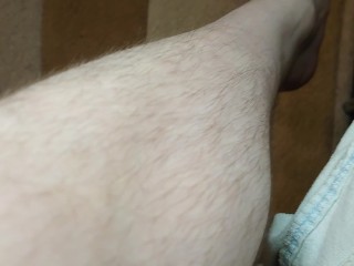 HAIRY LEGS AND PUSSY CLOSE UP, LONG BLACK HAIR