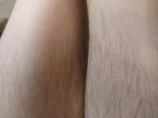 HAIRY LEGS AND PUSSY CLOSE UP, LONG BLACK HAIR