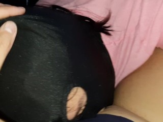 We fuck hard, dirty, dripping with our stepmom while we're alone at home - Lesbian_illusion