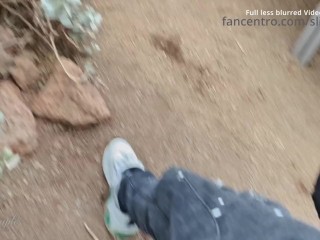 Being very naughty in a zoo - risky public