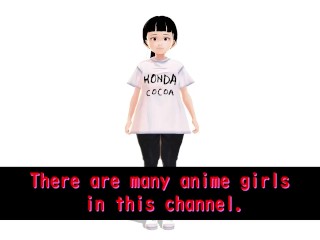 Cocoa Anime girl massages a hard, thick stick.